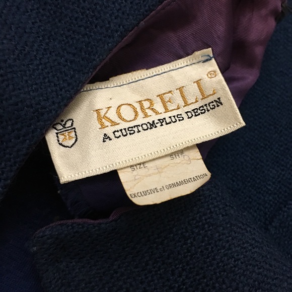 Vintage 60’s Wool Dress Women’s XL Custom Teal Half Sleeve A-Line - Picture 8 of 10